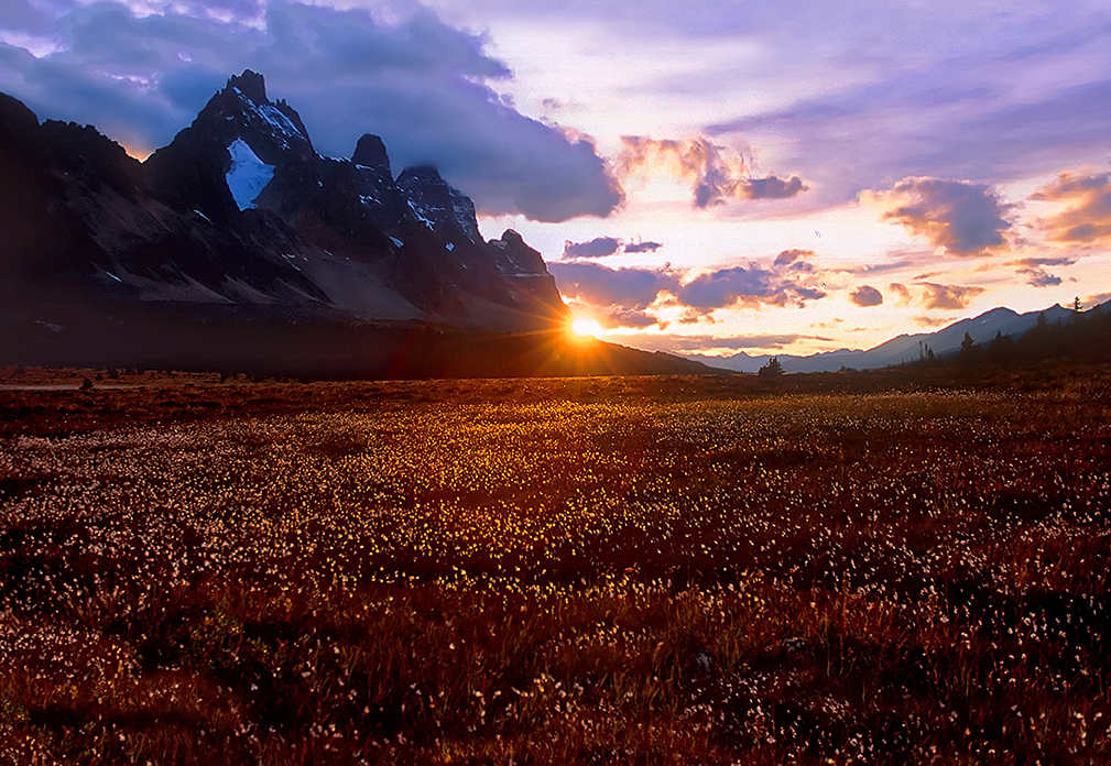 Mountains in Jasper National Park, TONQUIN VALLEY SUNSET, National Geographic photograph by Raymond Gehman