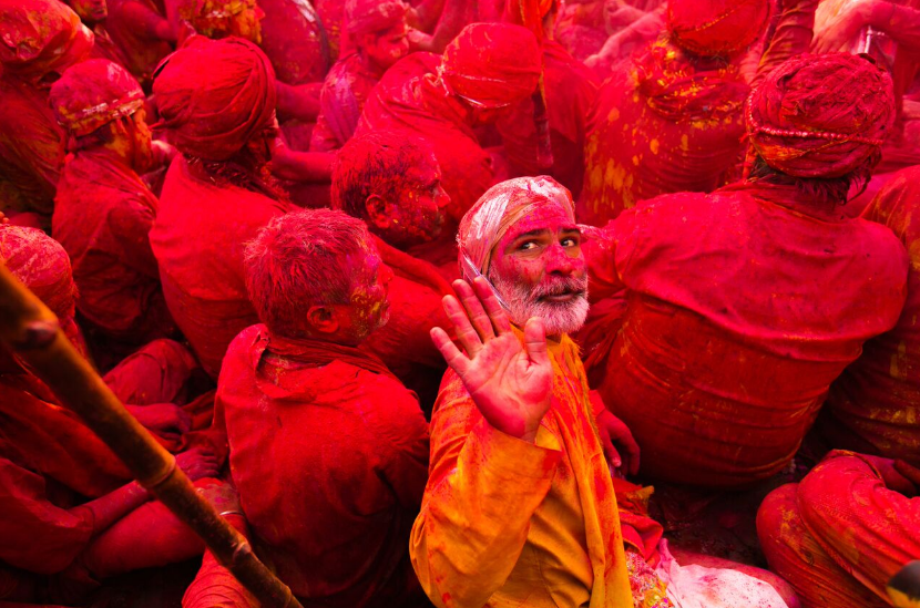 Holi festival participants in India